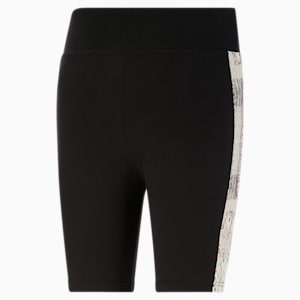 ICONIC T7 7" Women's Short Tights, PUMA Black-Artisan AOP